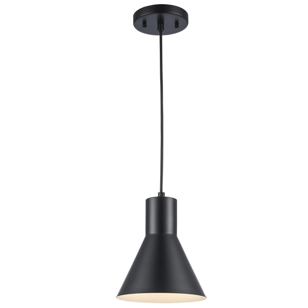1LT PENDANT-FLARED SHADE-BK